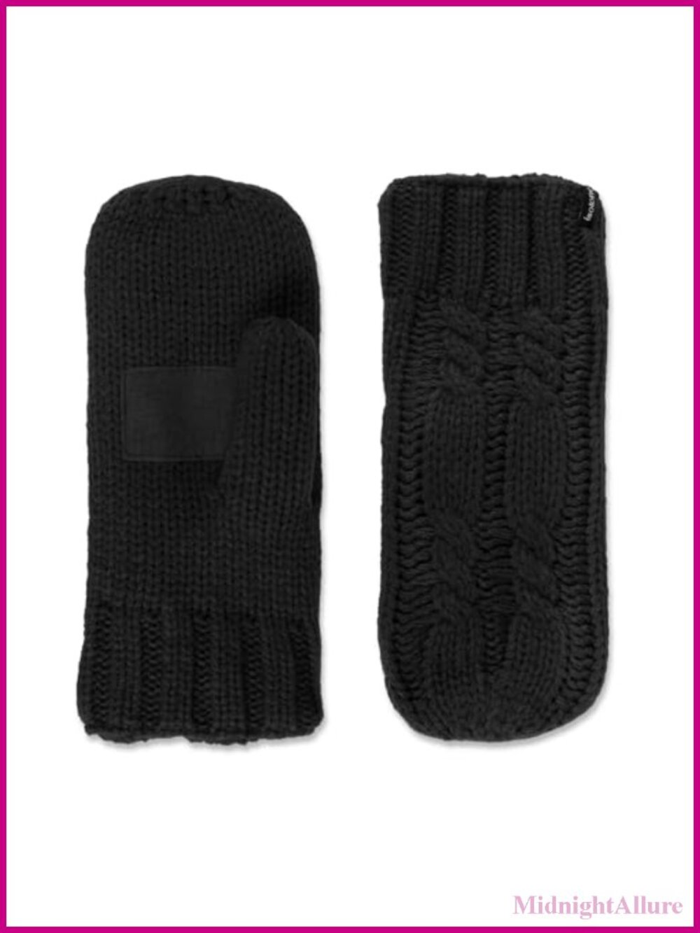 Chunky Cable Knit Mittens Touchscreen Fleece Lined Winter Gloves